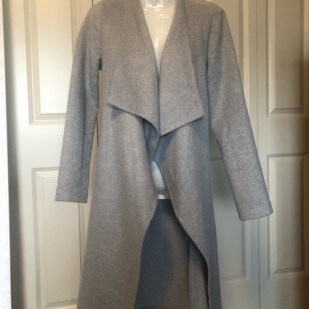 Heather Grey Fall Wrap Coat